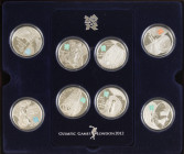 Engeland - Collection 'Olympic Games London 2012', cont. 22x silver 5 Pounds 2009 and 2010 Proof Olympic Games London 2012 and 2 Pounds 2008 in casset...