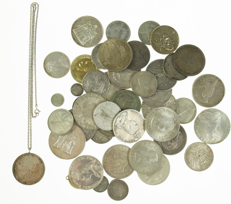 World coins - Nice lot various world, mainly crownsize silver coins a.w. Russia,...