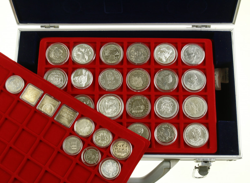 World coins - Coin case with World coins e.g. many Crownsized coins and lots of ...