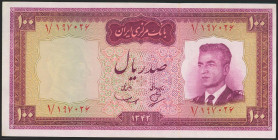 IRAN. 100 Rials. 1963 (SH 1342). National Bank. Signatures: Samii and Behnia. (Pick: 77). About Uncirculated.