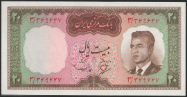 IRAN. 20 Rials. 1965. National Bank. Signatures: Samii and Behnia. (Pick: 78a). Uncirculated.