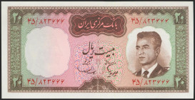 IRAN. 20 Rials. 1965. National Bank. Signatures: Samii and Hoveyda. (Pick: 78b). Uncirculated.