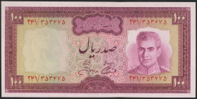 IRAN. 100 Rials. (1971ca). National Bank. Signatures: Jahanshahi and Amouzegar, light panel. (Pick: 91c). Uncirculated.