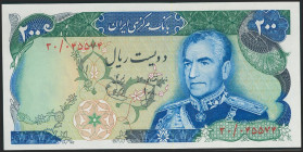 IRAN. 200 Rials. (1974ca). National Bank. Signatures: Yeganeh and Ansary, yellow security thread. (Pick: 103a). Uncirculated.