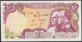IRAN. 100 Rials. 1976. National Bank. Signatures: Mehran and Ansary, yellow security thread. (Pick: 108). Uncirculated.