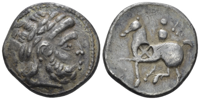 Celtic, Tetradrachm imitation of Philip II circa III century BC, AR 23.90 mm., 1...