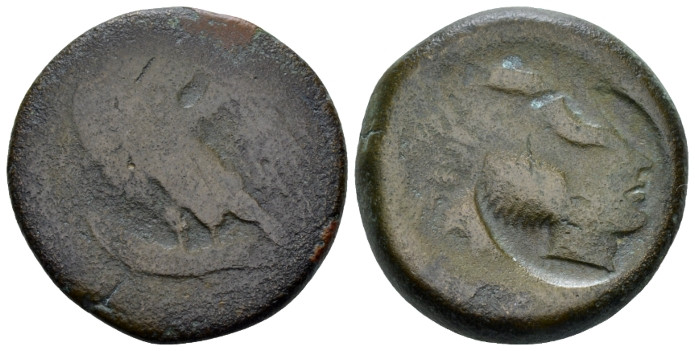 Sicily, Agrigentum Hemilitron circa 405-392, &AElig; 26.10 mm., 13.10 g.
 Eagle...