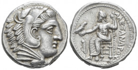 Kingdom of Macedon, Alexander III, 336 &ndash; 323 Amphipolis Tetradrachm circa 323-320, AR 25.60 mm., 17.11 g.
 Head of Heracles r., wearing lion sk...
