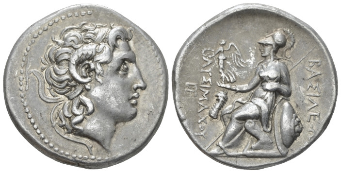 Kingdom of Thrace, Lysimachus, 323-281 Abydus Tetradrachm circa 297-281, AR 28.5...
