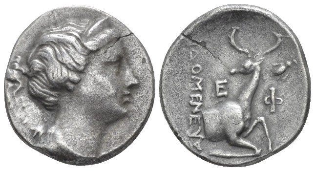 Ionia, Ephesus Didrachm circa 258-202, AR 19.00 mm., 6.29 g.
Bust of Artemis r....