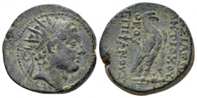 The Seleucid Kings, Antiochus IV, 175-164 Antiochia on Orontes Bronze circa 169-168, Æ 20.00 mm., 9.82 g.
Radiate and diademed head r. Rev. Eagle sta...
