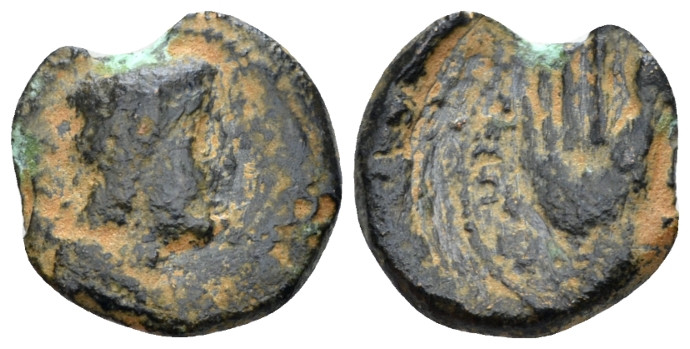 Kings of Nabathaea, Malichos I. 60-30 BC Petra Bronze 34-33, Æ 14.70 mm., 1.91 g...