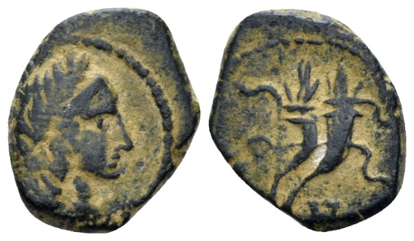 Kings of Nabathaea, Aretas IV, 9 BC-AD 40 Petra Bronze circa 9 BC - AD 40, Æ 14....