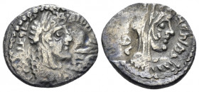 Kings of Nabathaea, Aretas IV, with Huldu. 9 BC-AD 40 Petra Drachm 6-5 BC, AR 16.00 mm., 3.31 g.
Laureate head of Aretas r. Rev. Veiled and draped bu...