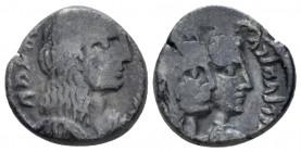 Kings of Nabathaea, Aretas IV, with Shaqilat 9 BC-AD 40 Petra Drachm Type 1d 20-40, AR 14.30 mm., 3.34 g.
Laureate head of Aretas IV r. Rev. Jugate b...