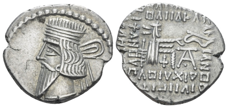 Parthia, Pacoros I, 78-120 Ecbatana Drachm circa 78-120, AR 20.00 mm., 3.68 g.
...