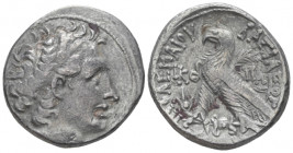 The Ptolemies, Ptolemy XII, 80-51 Alexandria Tetradrachm 52-51, AR 25.20 mm., 8.11 g.
Diademed head of Ptolemy r. Rev. Eagle standing l. on thunderbo...