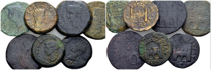 Hispania, Octavian as Augustus, 27 BC – 14 AD Lot of 7 bronzes I cent., Æ 30.00 ...