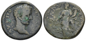 Pamphilia, Sillyum Geta Caesar, 198-209. Bronze circa 198-209, Æ 23.90 mm., 10.65 g.
Laureate head r. Rev. Tyche standing l., holding rudder and corn...