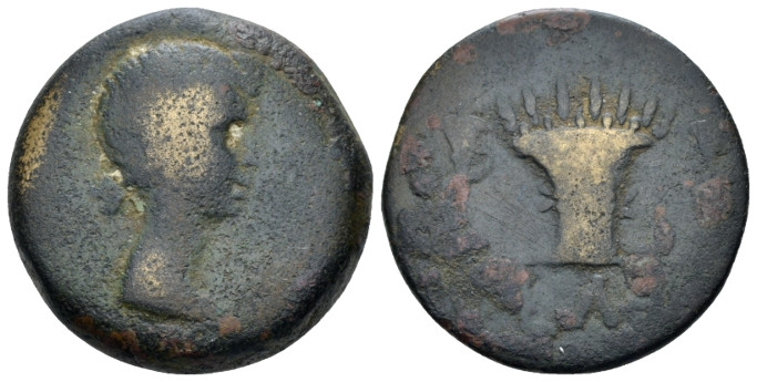 Egypt, Alexandria In the name of Livia, wife of Augustus Diobol circa 9-10 (year...