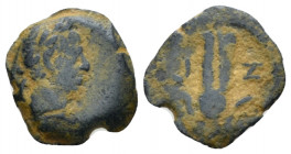 Egypt, Alexandria Trajan, 98-117 Dichalkon circa 113-114 (year 17), Æ 12.10 mm., 1.24 g.
Laureate head r. Rev. Headdress of Isis; in field, L-IZ. RPC...