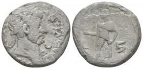 Egypt, Alexandria Hadrian, 117-138 Tetradrachm circa 121-122 (year 6), billon 23.30 mm., 8.17 g.
Laureate bust r., drapery on l. shoulder. Rev. Elpis...