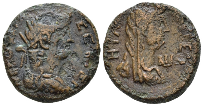 Egypt, Alexandria. Dattari. Nero, 54-68 Tetradrachm hybrid circa 67-68 (year 14)...