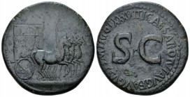 Tiberius, 14-37 Sestertius Rome 35-36, Æ 34.40 mm., 25.26 g.
Carpentum driven r. by four horses. Rev. Legend around SC. C 66. RIC 60.

Scarce. Very...
