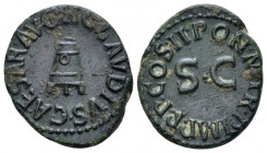 Claudius, 41-54 Quadrans Rome circa 42, Æ 18.90 mm., 3.04 g.
Legend around three-legged modius. Rev. Legend around large S C. C 72. RIC 90.

Very f...