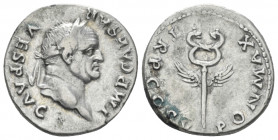 Vespasian, 69-79 Denarius Rome 74, AR 18.80 mm., 3.44 g.
Laureate head r. Rev. Winged caduceus. C 361 var. RIC 684.

Very fine