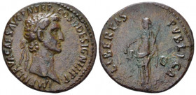 Nerva, 96-98 As Rome 96, Æ 27.30 mm., 9.11 g.
Laureate head r. Rev. Libertas standing l., holding pileus and sceptre. C 111. RIC 76.

Very fine

...