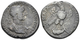 Hadrian, 117-138 Tetradrachm Antioch (Seleucis and Pieria) circa 118, AR 24.20 mm., 13.25 g.
Laureate and cuirassed bust r., slight drapery. Rev. Eag...