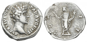 Marcus Aurelius caesar, 139-161 Denarius Rome 145-147, AR 18.00 mm., 3.35 g.
Bare head r. Rev. Honos standing l., holding branch and cornucopia. C 11...