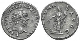 septimius Severus, 193-211 Denarius Laodicea circa 198-200, AR 18.00 mm., 2.98 g.
Laureate head r. Rev. Annona standing l., r. foot on prow, holding ...