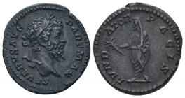 Septimius Severus, 193-211 Denarius Rome circa 200-201,, AR 18.00 mm., 2.88 g.
Laureate head r. Rev. The Emperor standing l., holding branch and scro...