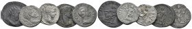 Septimius Severus, 193-211 Large lot of 4 Denarii and 1 Antoninianus Rome After 211, AR 20.00 mm., 16.91 g.
Large lot of 4 Denarii and 1 Antoninianus...