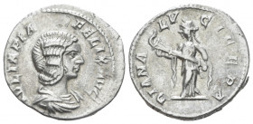 Julia Domna, wife of Septimius Severus Denarius Rome circa 196-211, AR 18.00 mm., 3.30 g.
Draped bust r. Rev. Diana standing l. holding torch. C 27. ...