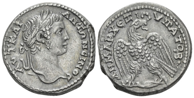 Caracalla, 198-217 Tetradrachm Antiochia circa 205-207, AR 26.60 mm., 12.86 g.
...