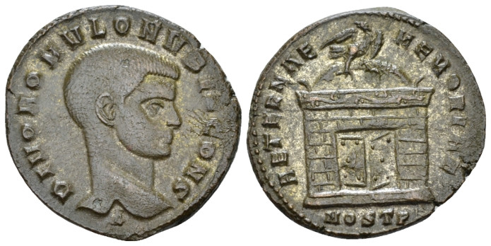 Divus Romulus, died 309 Follis Ostia circa 309-310, &AElig; 23.40 mm., 6.07 g.
...