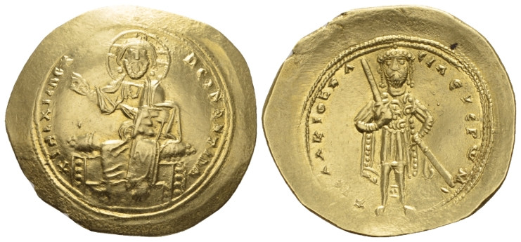 Isaac I, 1057-1059 Histamenon Constantinople 1057-1059, AV 26.80 mm., 4.45 g.
 ...