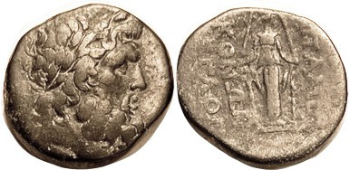 APAMEIA, Æ21, 2nd-1st cent BC, Zeus head r/cultis statue of Artemis Anaitis, mag...
