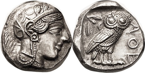 ATHENS, Tet, 449-413 BC, Athena head r/owl stg r, S2526; Choice EF, centered; qu...