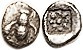 EPHESOS, Tetartemorion, c.500-420 BC, Bee/stellate pattern in incuse square; VF, well centered & clear, ex-CNG as GVF, sl porous (eAuction 4/12). Rare...