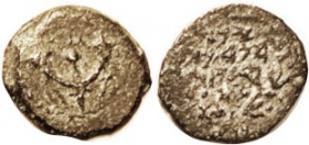 JUDAEA, Judah Aristobulus I, 104 BC, Æ Prutah, Double cornucopiae/Hebrew lgnd in wreath, Hen.1143, AJC Ia6 (Alexander Jannaeus); AVF, centered, brown ...