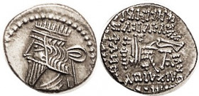 PARTHIA, Mithradates V (formerly IV), usurper, 140 AD, Drachm, Sellw. 82.1, Choice EF, usual low obv centering, quite sharply struck, excellent metal ...
