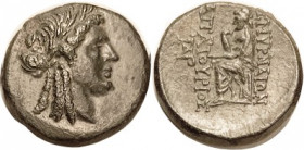SMYRNA, Æ21, c. 105-95 BC, Apollo head r/Homer std l magistrate APATOYPIOS; Choice AEF/VF+, obv nrly centered, rev sl off-ctr but complete; glossy smo...