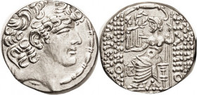 SYRIA, Under the bloody Romans, Aulus Gabinius in name of Philip Philadelphus, 57-55 BC, Tet., Phil's head r/Zeus std l, XAB monogram, Pr.1; Choice EF...
