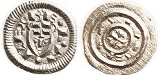 HUNGARY, Bela, 1131-41, Ar Denar, 11+ mm, Facg bust/cross in concentric circles, Edh.43, Hus.50; UNC, well struck, bright silver with lt tone. (An EF,...