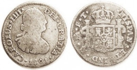 MEXICO, 1/2 Real, 1801-FT, VG/F, some very sl scrs almost invisible; nice bold coin.