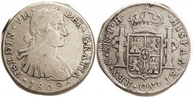 MEXICO, 8 Reales, 1809-TH, AF, once ltly clnd, very decent coin.